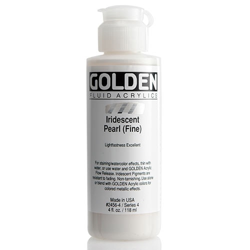 Golden, Fluid Acrylic, Paint, 4oz, Iridescent Pearl (Fine)